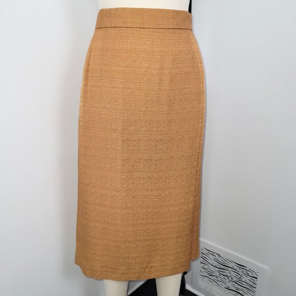 Vintage 90s Essence by Mail Gold 2-Piece Blazer Skirt Suit Set Size 16W - Picture 4 of 8